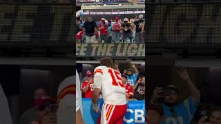 Patrick Mahomes signing autographs postgame shorts [upl. by Ongun609]