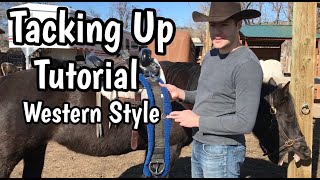 HOW TO TACK UP A HORSE WESTERN STYLE Tutorial with Max and Monk [upl. by Ludba55]