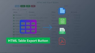 DataTable Export Buttons  HTML [upl. by Willman]