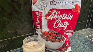 Overnight High Protein Oats  Doctors Choice Protein Oats Review  Oats Recipe  Quick Recipes [upl. by Jo]