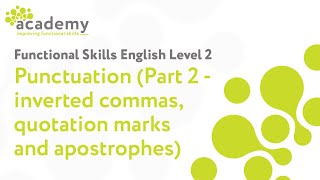 Functional Skills English Level 2  Punctuation Part 2 [upl. by Lenroc]