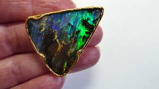 Grandioser Opal Anhänger beachtliche Größe Boulder Opal Goldschmiede Kurzmann Design [upl. by Groscr]