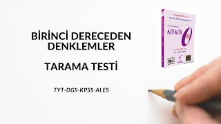 BİRİNCİ DERECEDEN DENKLEMLER TARAMA TESTİ KAREKÖK YAYINLARI MATEMATİK SIFIR [upl. by Brodench]