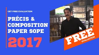 Get Free Evaluation Précis amp Composition Paper  SOPE 2017 [upl. by Recha]