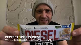 Protein Bar Review Perfect Sports Diesel White Chocolate Caramel Peanut [upl. by Aduhey]