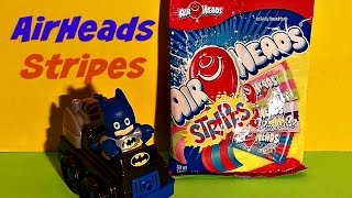 AIRHEADS STRIPES Candy Taste Test with BATMAN [upl. by Etteloc]