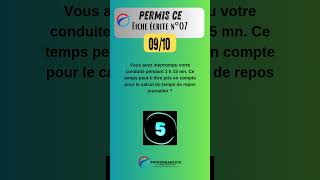 Permis CE  Fiche écrite 07 question à 09 quiz questionnaire [upl. by Norvell]