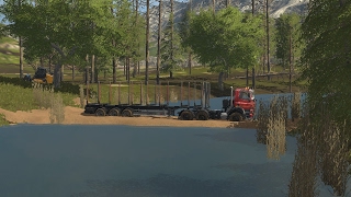 Farming simulator 17  Bridge made out of wood chips  part 2 [upl. by Zetrok769]