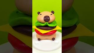 Making Capybara Hamburger  Polymer Clay [upl. by Aliek]