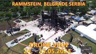 Rammstein Stage  DRONE VIEW The Day Before  Belgrade Serbia 4K 2024 [upl. by Homovec]