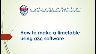 PROFESSIONAL DEVELOPMENT  How to make a timetable using aSc software part 1 [upl. by Cherice]