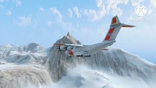 HC400 Cliffs Airport Crash animation  Turboprop Flight Simulator [upl. by Annaeel]