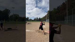 Slowpitch cut swing slowed down cutit softball slowpitch bp LS slugger overlap [upl. by Elletsirhc]