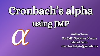 How to find Cronbachs alpha using JMP  JMP and Statistics Tutor [upl. by Nonac778]