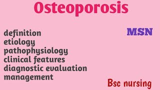 Osteoporosis bsc nursing [upl. by Etna]