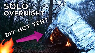 SUPER WARM SUB ZERO WINTER CAMPING Solo Overnight In A DIY Hot Tent [upl. by Dann]