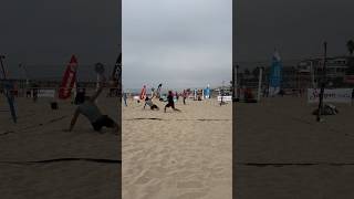 Beach tennis defense for the win shorts beachtennis beach pickleball win letsgo sand love [upl. by Akinehs410]