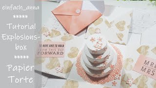 Explosionsbox basteln│Tutorial │Papier Torte│einfachanna [upl. by Socher]