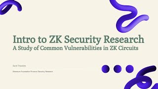 Introduction to ZK Security Research  David Theodore  PROGCRYPTO [upl. by Sdlonyer]