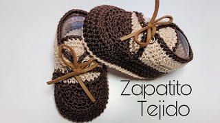 Zapatito unisex tejido a crochet Paso a Paso  Unisex crochet baby shoes Tejido Crochet 03 Meses [upl. by Remo]