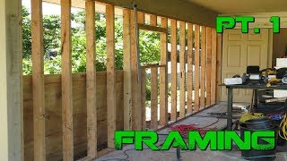 Turning a Carport Into an Enclosed Garage DIY Framing Pt 1 [upl. by Eidob]