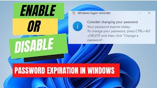 Enable or Disable Password Expiration in Windows 11  10 [upl. by Kinghorn]