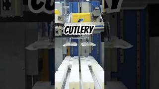 Automated production of plastic cutlery 🍴 [upl. by Atnauqal175]