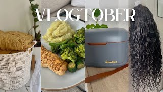 Vlogtober Ep4 Unboxing new coolerbox reviving my old wig New basket cook with me [upl. by Namzzaj]