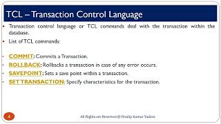 Difference Between DCL and TCL Command in SQL [upl. by Flo]