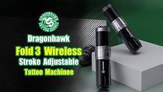 Dragonhawk Wireless Tattoo Pen Machine with 7 Stroke Lengths Fold3 [upl. by Gabel]