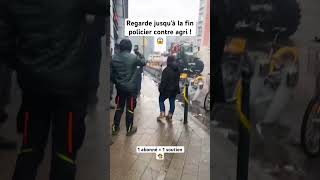 AGRICULTEUR 🧑‍🌾 VS UN POLICIER 👮‍♂️ MANIFESTEMENT  1 abonné  1 soutien pour l’agriculture  yt [upl. by Wehrle]