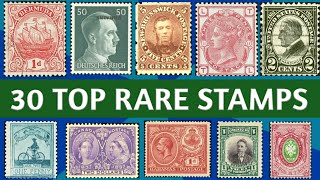 Most Valuable Stamps From Around The World  30 Ultra Rare Stamp Display [upl. by Erdreid888]