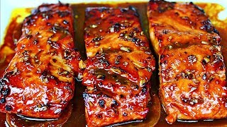 Honey Garlic Glazed Salmon Recipe  Easy Salmon Recipe [upl. by Donald]