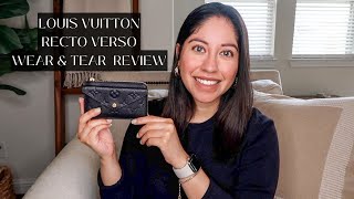 LOUIS VUITTON RECTO VERSO WALLET WEAR amp TEAR REVIEW  EMPREINTE LEATHER  1 YR UPDATE [upl. by Acsehcnarf838]