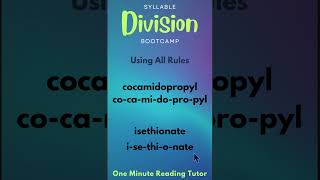 Syllable Division Bootcamp Syllabication Rules and Examples 4 One Minute Reading Tutor [upl. by Eseilana]