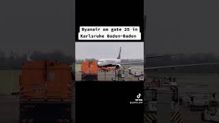 Ryanair on Gate 25 in Karlsruhe BadenBaden aviation [upl. by Lednam989]