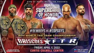 The Briscoes vs FTR highlights  ROH Supercard Of Honor 2022 [upl. by Sennahoj]