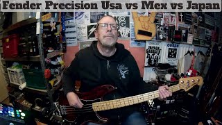 Me and my Bass  Fender Precision Usa vs Mex vs Japan [upl. by Ahsenrac865]