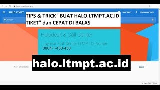 Tutorial Cara Membuat TIKET di HALOLTMPTACID agar cepat di respon [upl. by Jan]