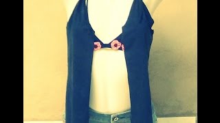 DIY  Reciclagem de camiseta tipo Colete muito fácil shirt Customiza tus Camisetas [upl. by Adiuqal288]