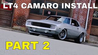 ProTouring 1969 Camaro Supercharged LT4 Swap Install Video V8TV Part 2 V8 Speed and Resto Shop [upl. by Elwee]