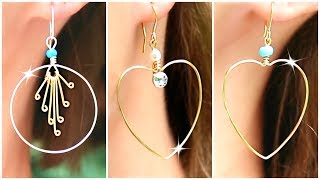 Cute Diy Earrings How To Make Wire Jewelry Easily [upl. by Cuthburt]