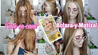 ✨MATIZA Y ACLARA Rubio extra claro cenizo GARNIER 121 AZAHAR tintes cabello [upl. by Akym]