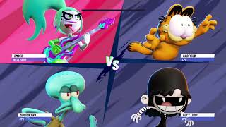 Ember Vs Squidward Vs Lucy Loud Vs GarfieldNickelodeon AllStar Brawl 2 [upl. by Kurland]