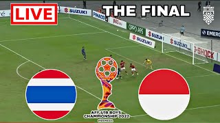 Indonesia vs Thailand U19 Live Football  THE Final Asia AFF U19 youth championship gameplay pes21 [upl. by Sumerlin218]