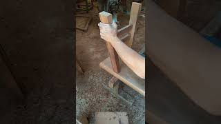 Install mortise and tenon bench legs diy shorts carpentry [upl. by Arrac]