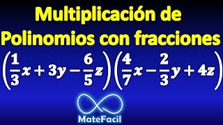 91 Multiplicación de polinomios CON FRACCIONES MUY FÁCIL [upl. by Leiand]