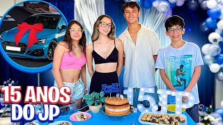 FOMOS NA FESTA DE ANIVERSÁRIO DE 15 ANOS DO JP DA FAMÍLIA MARIA CLARA E JP 😱ELE TEVE UMA SURPRESA [upl. by Nesyrb]