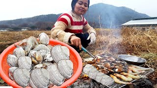 Oyster shellfish  How to cook oysters ​ How to grill oysters  Village food factory [upl. by Rolandson]