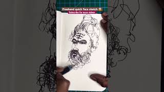 How to Draw Quick Freehand Drawing 😱😱yt share shorts drawing easy art faceart [upl. by Akemrehs]